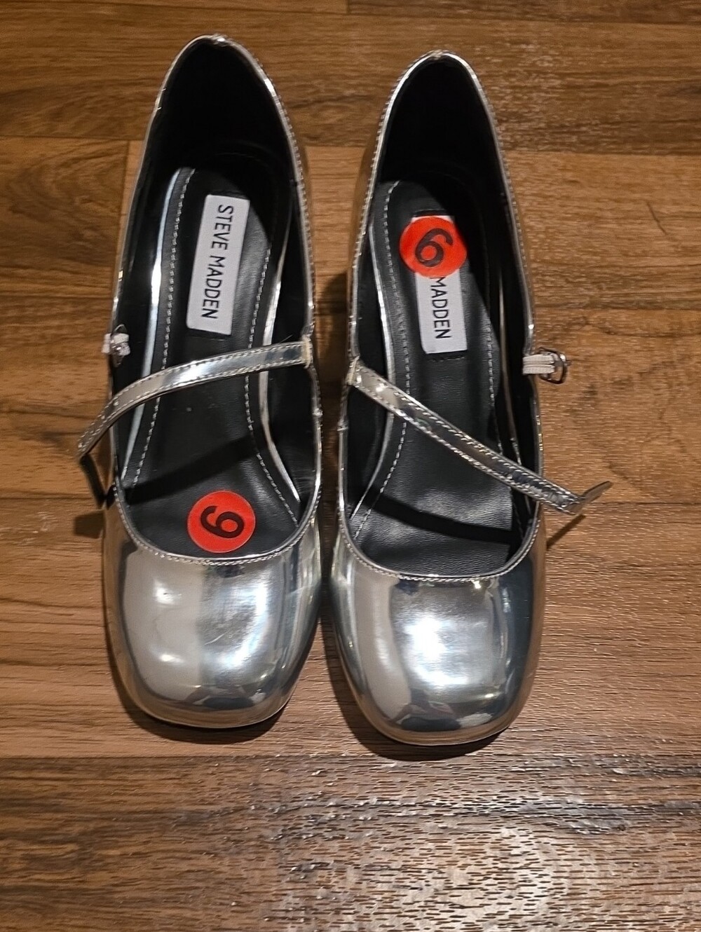 Steve Madden Metallic Silver Mary Jane Shoes